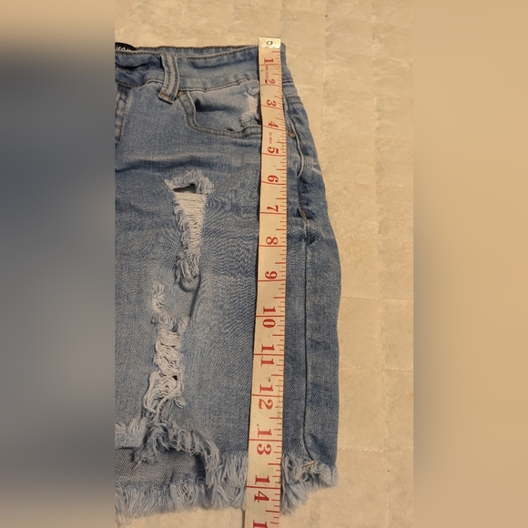 Wax Jean Denim distressed mini skirt Small - Picture 5 of 7